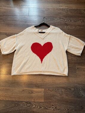 Heart sweater sz L